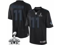 Men's Nike New England Patriots 11 Julian Edelman Limited Black Impact Super Bowl XLIX NFL Jersey