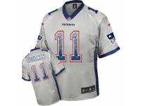 Men's Nike New England Patriots #11 Julian Edelman Limited Grey Drift Fashion NFL Jersey