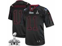 Men's Nike New England Patriots 11 Julian Edelman Limited Lights Out Black Super Bowl XLIX NFL Jersey