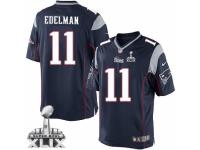 Men's Nike New England Patriots #11 Julian Edelman Limited Navy Blue Team Color Super Bowl XLIX NFL Jersey