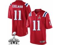 Men's Nike New England Patriots #11 Julian Edelman Limited Red Alternate Super Bowl XLIX NFL Jersey