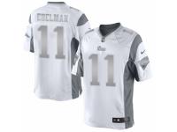 Men's Nike New England Patriots #11 Julian Edelman Limited White Platinum NFL Jersey