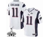 Men's Nike New England Patriots #11 Julian Edelman Limited White Super Bowl XLIX NFL Jersey