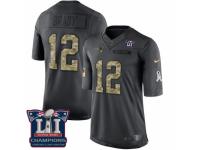 Men's Nike New England Patriots #12 Tom Brady Limited Black 2016 Salute to Service Super Bowl LI Champions NFL Jersey