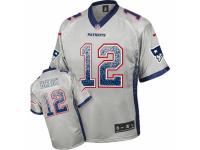 Men's Nike New England Patriots #12 Tom Brady Limited Grey Drift Fashion NFL Jersey