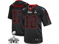 Men's Nike New England Patriots #12 Tom Brady Limited New Lights Out Black Super Bowl XLIX NFL Jersey