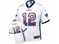 Men's Nike New England Patriots #12 Tom Brady Limited White Drift Fashion NFL Jersey