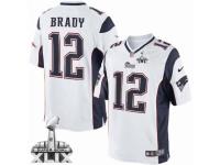 Men's Nike New England Patriots #12 Tom Brady Limited White Super Bowl XLIX NFL Jersey