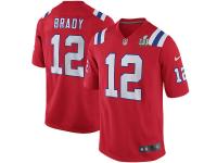 Men's Nike New England Patriots #12 Tom Brady Red Game Super Bowl LI 51 NFL Jersey