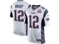 Men's Nike New England Patriots #12 Tom Brady White Game Super Bowl LI 51 NFL Jersey