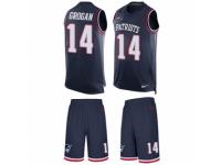 Men's Nike New England Patriots #14 Steve Grogan Navy Blue Tank Top Suit NFL Jersey