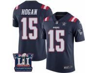 Men's Nike New England Patriots #15 Chris Hogan Limited Navy Blue Rush Super Bowl LI Champions NFL Jersey