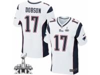 Men's Nike New England Patriots 17 Aaron Dobson Elite White Super Bowl XLIX NFL Jersey