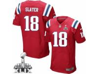 Men's Nike New England Patriots #18 Matthew Slater Elite Red Alternate Super Bowl XLIX NFL Jersey