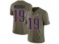 Men's Nike New England Patriots #19 Malcolm Mitchell Limited Olive 2017 Salute to Service NFL Jersey