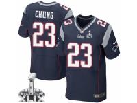 Men's Nike New England Patriots #23 Patrick Chung Elite Navy Blue Team Color Super Bowl XLIX NFL Jersey