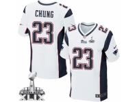 Men's Nike New England Patriots #23 Patrick Chung Elite White Super Bowl XLIX NFL Jersey