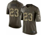 Men's Nike New England Patriots #23 Patrick Chung Limited Green Salute to Service NFL Jersey