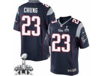 Men's Nike New England Patriots #23 Patrick Chung Limited Navy Blue Team Color Super Bowl XLIX NFL Jersey