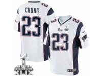 Men's Nike New England Patriots #23 Patrick Chung Limited White Super Bowl XLIX NFL Jersey