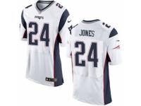 Men's Nike New England Patriots #24 Cyrus Jones Elite White NFL Jersey