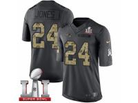 Men's Nike New England Patriots #24 Cyrus Jones Limited Black 2016 Salute to Service Super Bowl LI 51 NFL Jersey