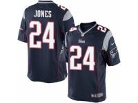 Men's Nike New England Patriots #24 Cyrus Jones Limited Navy Blue Team Color NFL Jersey