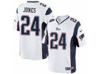 Men's Nike New England Patriots #24 Cyrus Jones Limited White NFL Jersey