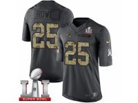 Men's Nike New England Patriots #25 Eric Rowe Limited Black 2016 Salute to Service Super Bowl LI 51 NFL Jersey