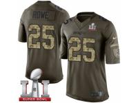 Men's Nike New England Patriots #25 Eric Rowe Limited Green Salute to Service Super Bowl LI 51 NFL Jersey