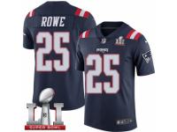 Men's Nike New England Patriots #25 Eric Rowe Limited Navy Blue Rush Super Bowl LI 51 NFL Jersey