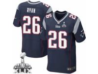 Men's Nike New England Patriots #26 Logan Ryan Elite Navy Blue Team Color Super Bowl XLIX NFL Jersey