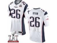 Men's Nike New England Patriots #26 Logan Ryan Elite White Super Bowl LI 51 NFL Jersey