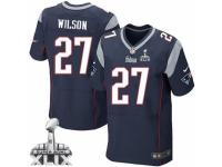 Men's Nike New England Patriots #27 Tavon Wilson Elite Navy Blue Team Color Super Bowl XLIX NFL Jersey