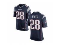 Men's Nike New England Patriots #28 James White Game Navy Blue Team Color NFL Jersey