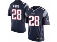 Men's Nike New England Patriots #28 James White Limited Navy Blue Team Color NFL Jersey