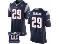 Men's Nike New England Patriots #29 LeGarrette Blount Elite Navy Blue Team Color Super Bowl LI Champions NFL Jersey