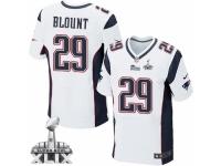 Men's Nike New England Patriots #29 LeGarrette Blount Elite White Super Bowl XLIX NFL Jersey