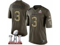 Men's Nike New England Patriots #3 Stephen Gostkowski Limited Green Salute to Service Super Bowl LI 51 NFL Jersey