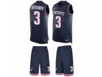 Men's Nike New England Patriots #3 Stephen Gostkowski Navy Blue Tank Top Suit NFL Jersey