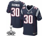 Men's Nike New England Patriots #30 Duron Harmon Elite Navy Blue Team Color Super Bowl XLIX NFL Jersey