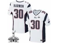 Men's Nike New England Patriots #30 Duron Harmon Elite White Super Bowl XLIX NFL Jersey