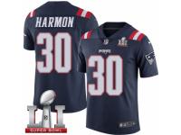 Men's Nike New England Patriots #30 Duron Harmon Limited Navy Blue Rush Super Bowl LI 51 NFL Jersey