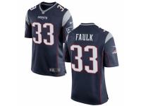 Men's Nike New England Patriots #33 Kevin Faulk Game Navy Blue Team Color NFL Jersey