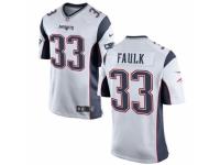 Men's Nike New England Patriots #33 Kevin Faulk Game White NFL Jersey