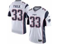 Men's Nike New England Patriots #33 Kevin Faulk Limited White NFL Jersey