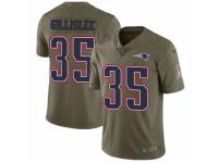 Men's Nike New England Patriots #35 Mike Gillislee Limited Olive 2017 Salute to Service NFL Jersey