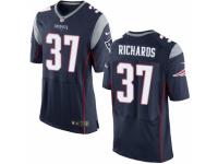 Men's Nike New England Patriots #37 Jordan Richards Elite Navy Blue Team Color NFL Jersey