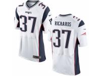 Men's Nike New England Patriots #37 Jordan Richards Elite White NFL Jersey