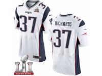 Men's Nike New England Patriots #37 Jordan Richards Elite White Super Bowl LI 51 NFL Jersey